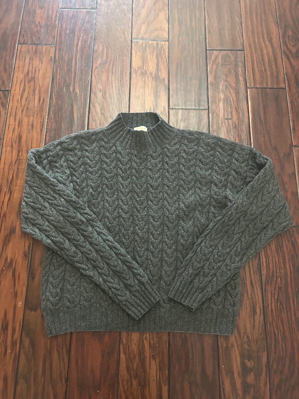 Wool/Alpaca Women’s Grey Mockneck Florence Cromer Fashion Sweater Sz Large